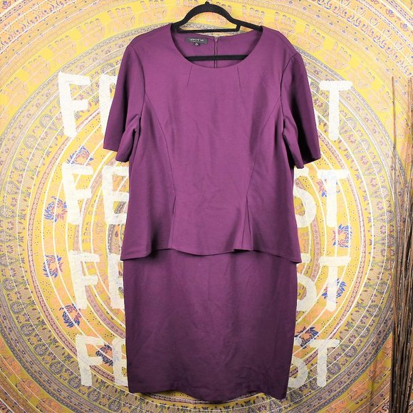 Lafayette 148 NY Italian Punto Milano Peplum Dress - Picture 2 of 11